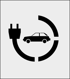 Szablon malarski Parking dla pojazdów elektrycznych