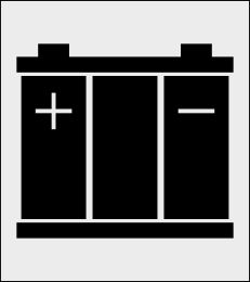 Akumulator szablon do malowania znak