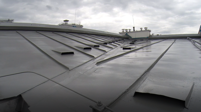 Zabezpieczony dach z tytan cynku