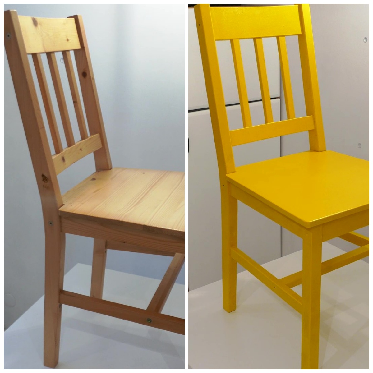 krzesło przed i po pomalowaniu krzesło przed i po malowaniu, renowacji