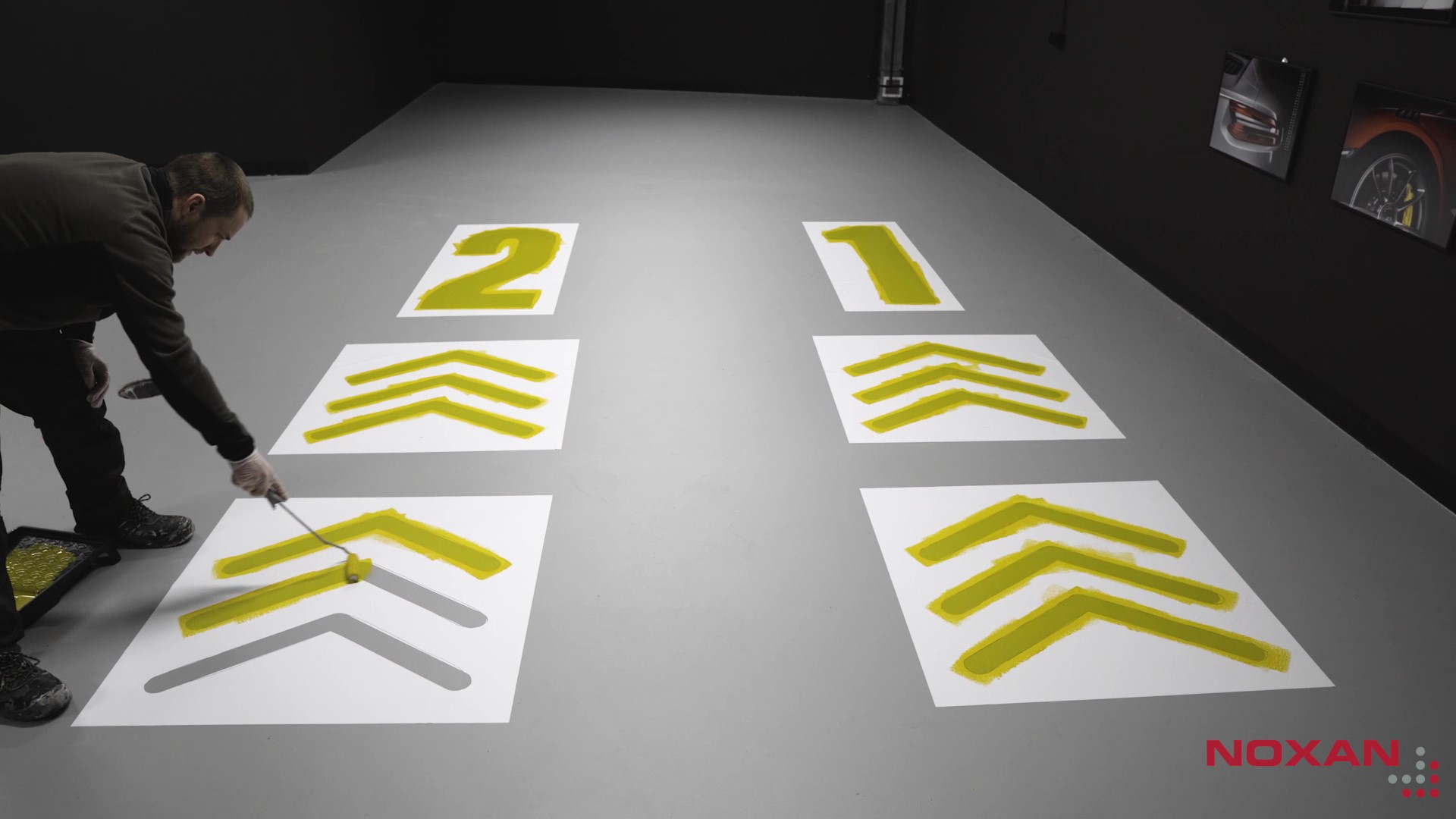 Malowanie żółtych znaków