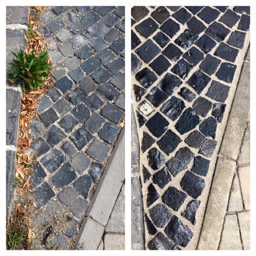 Kostka przed i po fugowaniu