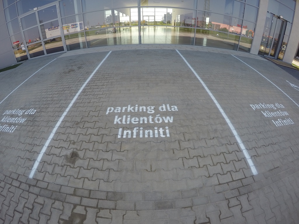 Linia wykonana przy użyciu wózka 