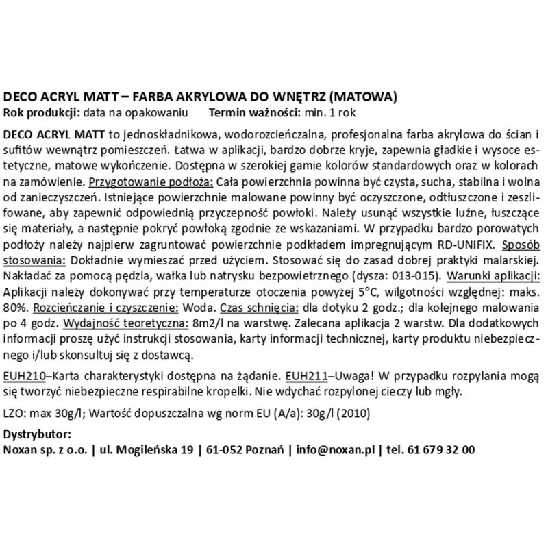 Deco Acryl interior paint Deco Acryl interior paint