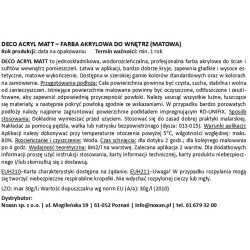 Deco Acryl matte interior paint - RAL colors from the mixer Deco Acryl matte interior paint - RAL colors from the mixer