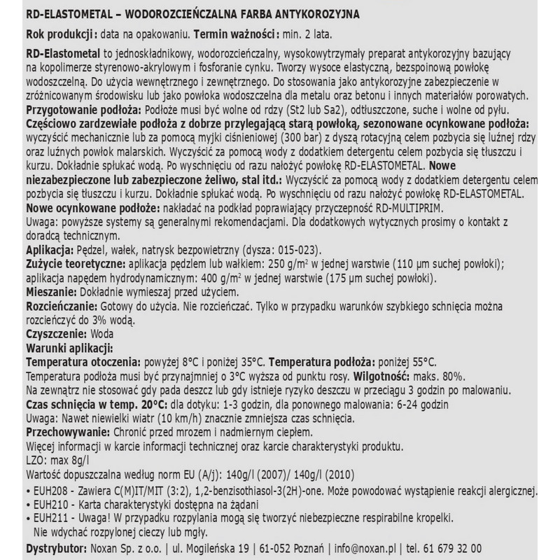 Flexible anti-corrosion paint - Elastometal - Noxan.pl Flexible anti-corrosion paint - Elastometal - Noxan.pl