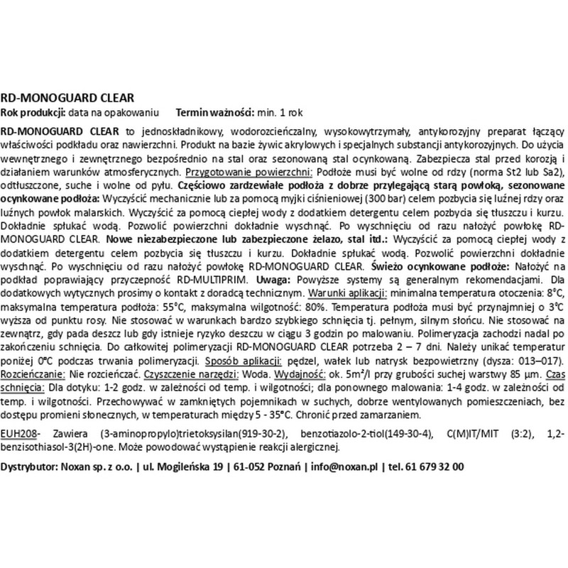 Anti-corrosion varnish - Monoguard Clear - Noxan.pl Anti-corrosion varnish - Monoguard Clear - Noxan.pl