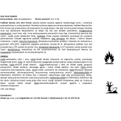 Podkład cynkowy Zinc Rich Primer Podkład cynkowy Zinc Rich Primer