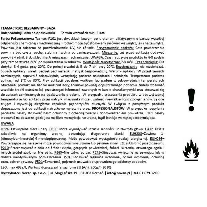 Polyurethane chemical resistant paint P101 Polyurethane chemical resistant paint P101