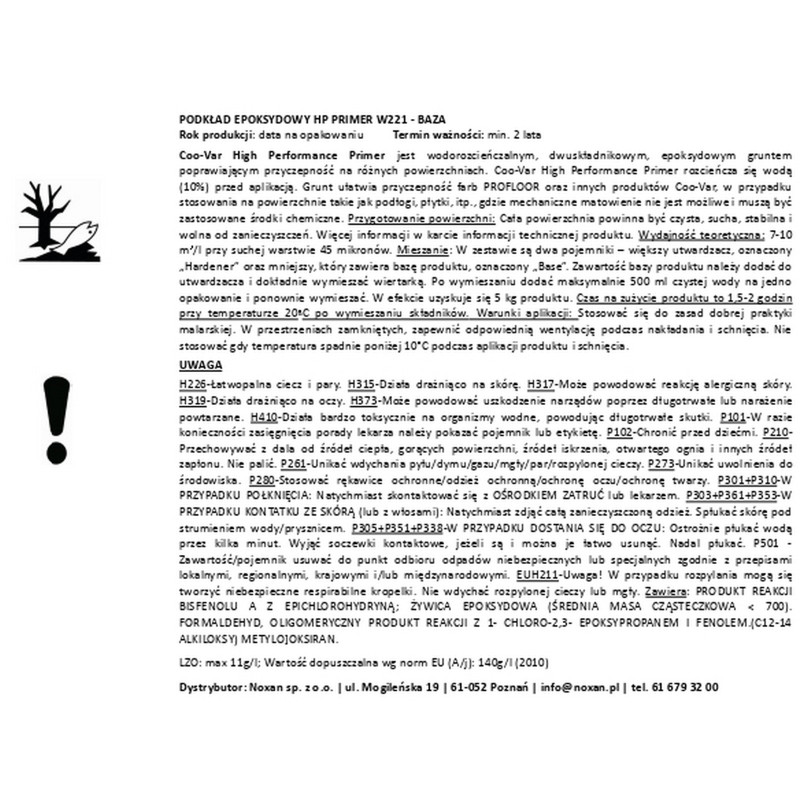 Epoxy primer/impregnant - HP Primer W221 Epoxy primer/impregnant - HP Primer W221