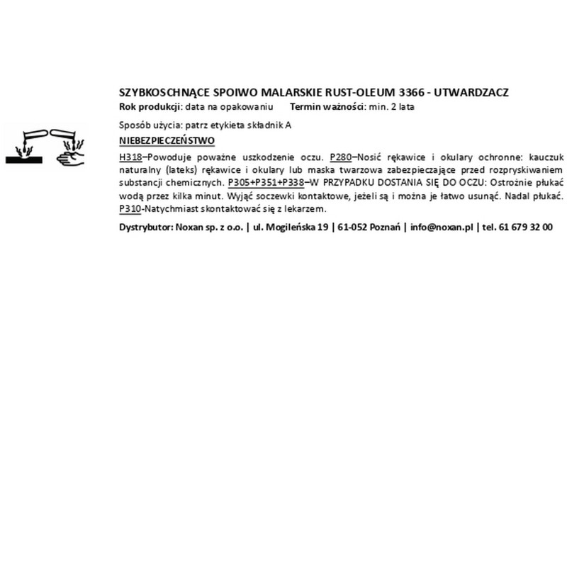 Quick-drying paint binder - Rust-Oleum 3366 Quick-drying paint binder - Rust-Oleum 3366