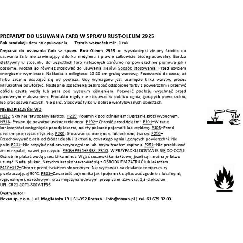 Paint stripper spray HH 2925 Paint stripper spray HH 2925