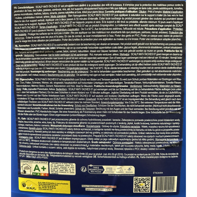 Hydrophobic impregnate for paving, concrete - Scalp Anti-Taches 07 - Noxan.pl Hydrophobic impregnate for paving, concrete - Scalp Anti-Taches 07 - Noxan.pl