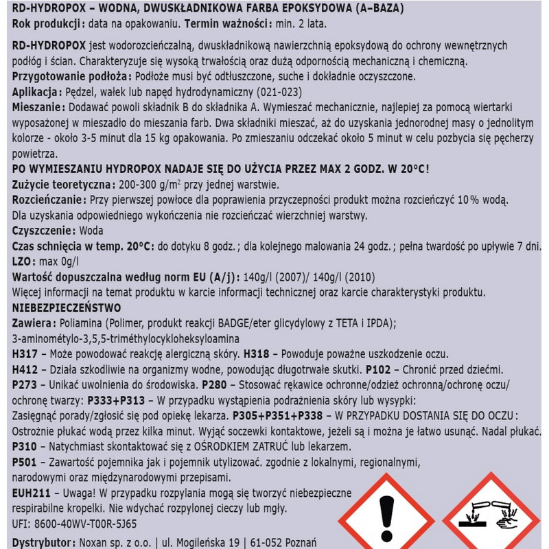 Higieniczna farba epoksydowa Hydropox Higieniczna farba epoksydowa Hydropox