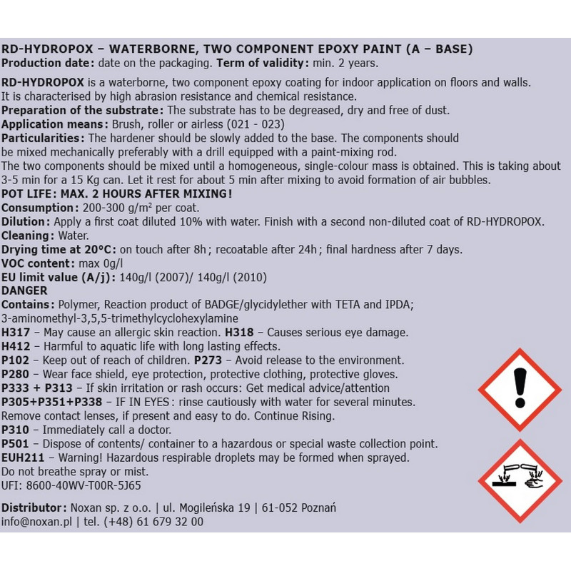Hydropox hygienic epoxy paint Hydropox hygienic epoxy paint
