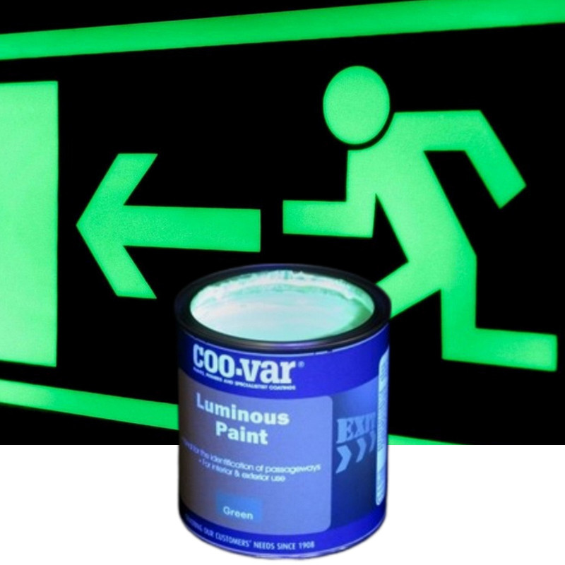 Glow-in-the-dark paint, at night Coo-Var Glow-in-the-dark paint, at night Coo-Var