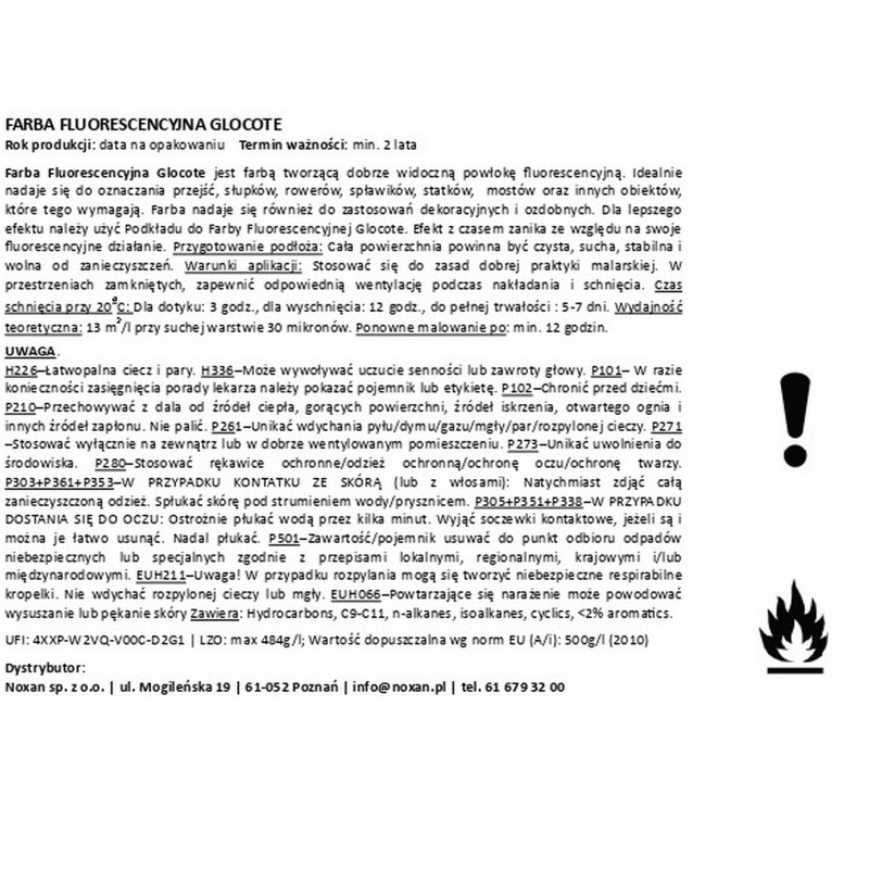 Glocote fluorescent reflective paint - Noxan.pl Glocote fluorescent reflective paint - Noxan.pl