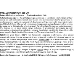 Farba świecąca w ciemności, w nocy Coo-Var Farba świecąca w ciemności, w nocy Coo-Var