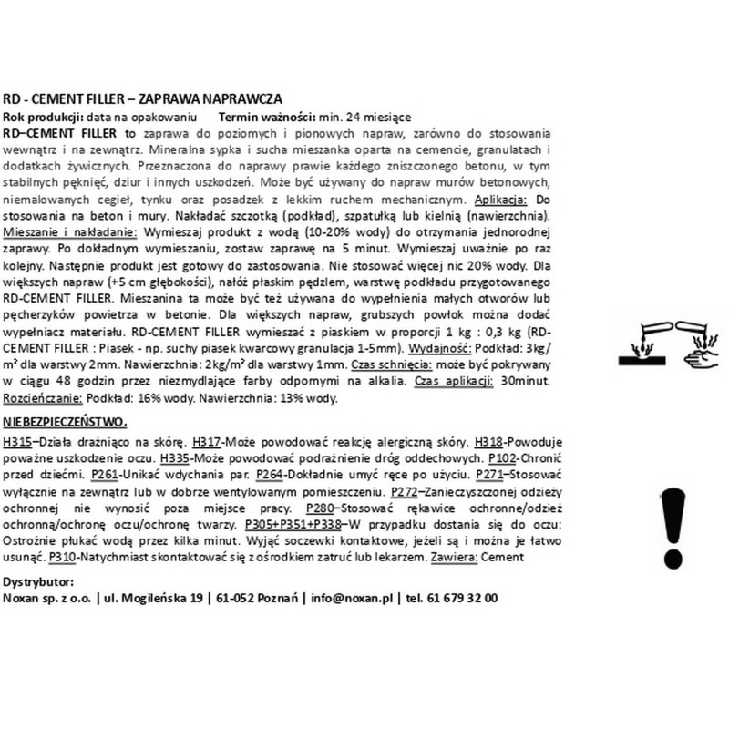 Concrete repair mortar - Cement Filler Concrete repair mortar - Cement Filler